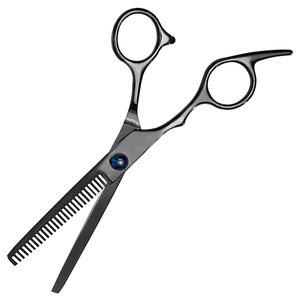 Ciseaux professionnels à effiler les cheveux, faible MOQ, en acier inoxydable, pour droitiers, manche long, couleur personnalisable, outils de barbier - Product Image 2
