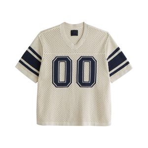 Top Quality American Cropped Soccer Football Mesh Jersey With Custom Color And <b>Tags</b> - Product Image 4