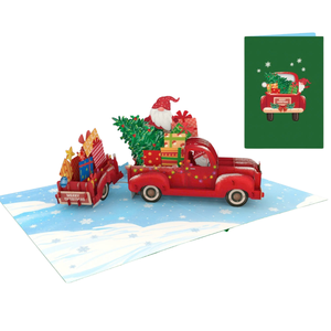 Tarjeta Navideña 3D Pop-up de Santa Claus con Sobre, Colección Árbol de Navidad, Nuevo Diseño, Tarjeta Hecha a Mano - Product Image 1