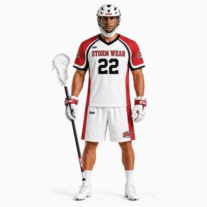 Ensemble de maillot et short de lacrosse personnalisé pour hommes, grande taille, sublimé, respirant, léger, 100% polyester, manches courtes - Product Image 5
