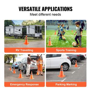 Set di 4 Coni Stradali Pieghevoli da 18 Pollici, Coni Riflettenti per Costruzioni e Traffico con Base Larga e Borsa per il Trasporto - Product Image 6