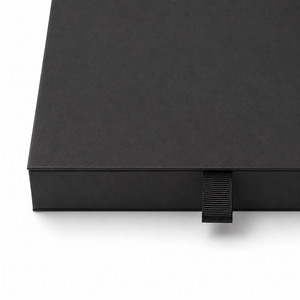 Eco-Friendly Black Wedding Invitation <b>Box</b> | Handmade German Rigid <b>Box</b> | <b>Book</b> Shaped | Four-Color | Ribbon Holder | Wholesale - Product Image 3