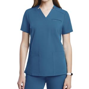 Vente chaude Uniformes médicaux écologiques pour médecins et infirmières, ensembles de blouses médicales, hauts à manches courtes, pantalons, toile, couleur personnalisée, unisexe, hôpital - Product Image 2