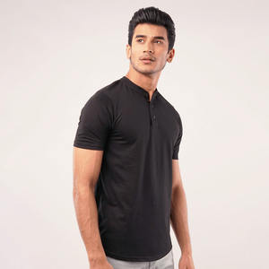 Camiseta Henley de Alta Calidad para Hombre, Corte Ajustado, Manga Corta, Cuello Redondo, 220g, 100% Algodón, Logotipo Serigrafiado, Estilo Urbano - Product Image 3