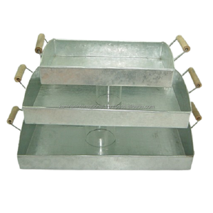 Ensemble de créateurs de jardinières en métal de haute qualité de 3 pièces avec manche en bois pour accessoires de Pot Floral décoratif de jardin de Restaurant - Product Image 1