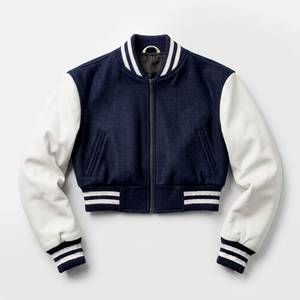 Wholesale Womens Varsity Letterman <b>Jacket</b> Satin Sleeves Chenille <b>Patches</b> <b>for</b> Streetwear Collections Bulk - Product Image 3