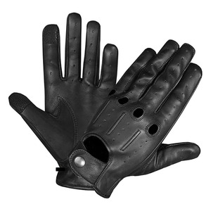 Gants de moto en cuir, longueur poignet, compatibles écran tactile, style sportif, noirs, non doublés, pour le cyclisme printemps-automne - Product Image 2