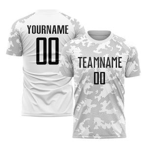 Camiseta de Fútbol Personalizada con Mangas de Camuflaje Digital Blanco, Camiseta Táctica Sublimada de Secado Rápido para Entrenamiento de Equipo, Ropa Deportiva para Hombre - Product Image 1
