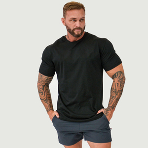 T-shirt de sport pour homme, léger, 100 % coton, col rond, infroissable, séchage rapide, respirant, manches courtes, coupe oversize, formel - Product Image 1