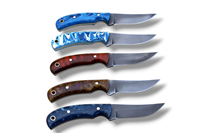 Couteaux de bushcraft en acier à haute teneur en carbone avec manches en résine, lames fixes pleines de 8 pouces, couteau de chasse Skinner avec étui en cuir