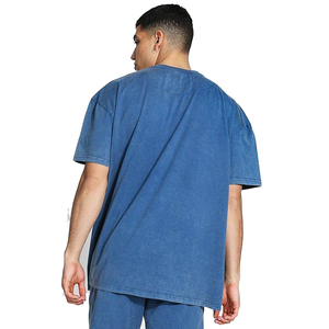 Camisetas de hombre con lavado ácido, estilo vintage, mezcla de algodón, corte relajado, material transpirable, manga corta, camiseta informal a la moda. - Product Image 2