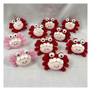 Porte-clés animaux en crochet, peluches douces faites à la main, jouet artisanal en peluche, logo personnalisé, cadeau mignon pour couples, amis, fête d'anniversaire - Product Image 4