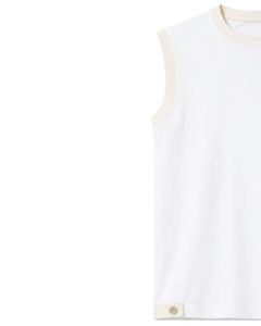 Customized Men White Sleeveless Tank Top And Shorts <b>Set</b> Casual Summer Cotton Outfit Contrast Trim Drawstring Two Piece <b>Set</b> - Product Image 3
