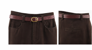 Jean droit taille haute pour femme, nouvelle collection automne, style décontracté, respirant, vintage, avec fermeture éclair, coupe ample, en denim. - Product Image 4