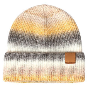 Custom Logo Winter Hand-Knitted Acrylic <b>Beanie</b> <b>Hat</b> with Digital Printing & Embroidery Cuffed Adult Men's Casual Daily Use - Product Image 1