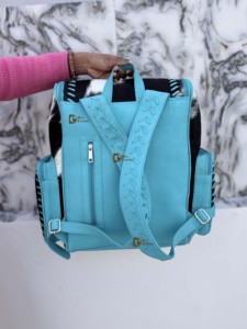 Sac à dos en cuir de vachette, dernière arrivée, couleur turquoise, unisexe, magnifique, design artisanal, multi-usages - Product Image 4