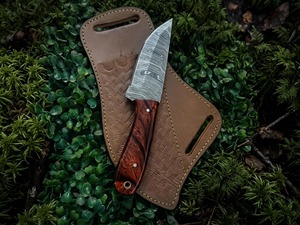 Couteau Bowie à lame fixe en acier inoxydable de qualité industrielle/DIY, fait main, à pointe tombante et bord biseauté, GF-991, pour la chasse en extérieur - Product Image 5