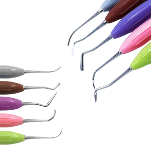 Juego de instrumentos de relleno compuesto dental 05 piezas de acero inoxidable con caja de casete de plástico Equipo de limpieza y llenado de dientes - Product Image 1