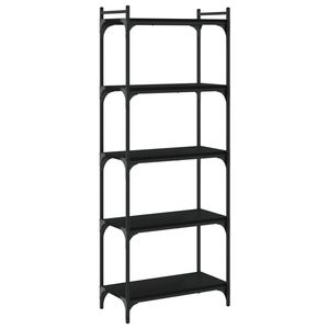 Librería negra de madera de ingeniería y metal de 23.6x11.8x60.6 pulgadas - Product Image 2
