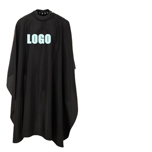 Professional Hairdressing Cape Set Black Polyester Water-Resistant Barber Salon Apron Robe and Cutting Cape with Logo - Product Image 5