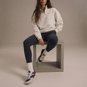 Custom <b>Drop</b> Shoulder Pullover Sweatshirts Women's Oversized Half Zip <b>Stand</b> Collar Sweatshirts Wholesale High Quality Sweatshirts - Product Image 1