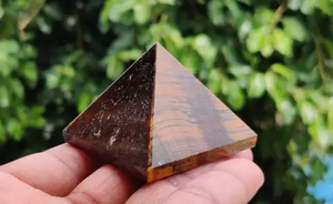 Pyramide en cristal d'œil de tigre naturel, figurine sculptée en pierre précieuse, pierre jaune, décoration pour la maison - Product Image 4