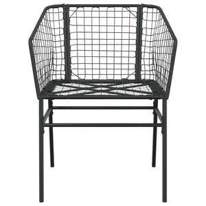 Juego de comedor de patio de 5 piezas de ratán sintético negro con colección de muebles de jardín de vidrio - Product Image 6