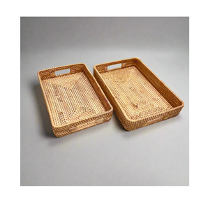 Stylish Large <b>Rectangle</b> Rattan Tray Portable <b>Coffee</b> <b>Table</b> Decor and Serving Tray Excellent Quality At Affordable Price - Product Image 1