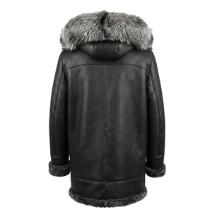 Premium Leather <b>Shearling</b> <b>Jacket</b> <b>Men</b> Genuine Winter Fur Aviator Coat Stylish Warm Durable Biker Outerwear Fashion - Product Image 5