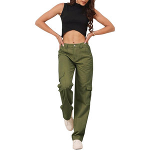 Pantalon cargo oversize pour femme, style streetwear tendance, multi-poches, en coton, coupe décontractée confortable, vente en gros - Product Image 4