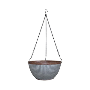 Factory Wholesale Rustic <b>Large</b> Galvanized Iron Hanging <b>Basket</b> Planter Chains Outdoor Garden Home Use American Style - Product Image 4