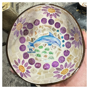 ชามมะพร้าวที่ใช้เป็นของขวัญระดับพรีเมี่ยมชามมะพร้าวไข่มุกทำด้วยมือ - Product Image 1