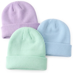 Wholesale Unisex Winter Warm 100% Acrylic <b>Beanie</b> with Cartoon & Bows Embroidery Custom Logo Option Outdoor Use - Product Image 4