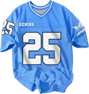 Camiseta de Fútbol de Malla Azul Oscuro Genius 25 con Parche de Estrella, Camiseta Deportiva Personalizada - Product Image 6