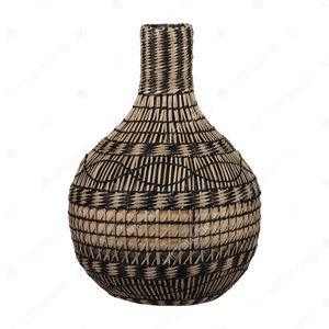 Vietrustic <b>Black</b> Woven Plant and Vase Seagrass Vase For Dinnerware Food <b>Table</b> Plant Vase - Product Image 5