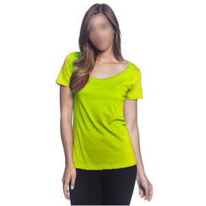 T-shirt pull-over décontracté à col rond et manches courtes, couleur unie, effet délavé, pour femme – Commande en gros du fabricant pour l'été - Product Image 1