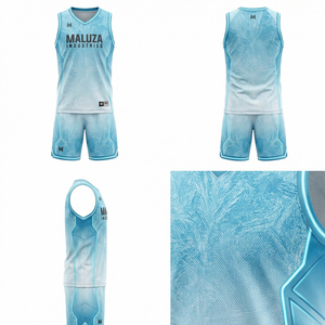 Conjunto de Uniforme de Baloncesto de Alto Rendimiento, Personalizable, con Pantalones Cortos Transpirables de Malla, Marca Maluza Industries - Product Image 6