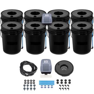 Sistema Idroponico DWC per Uso Domestico, Kit di Coltivazione a Acqua Profonda da 5 Galloni con 8 Secchi, Pompa e Pietra Porosa - Product Image 6