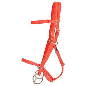 Orange Nylon Horse <b>Bridle</b> with Adjustable Straps Stainless Steel Hardware & Bit for Western Riding Equestrian Tack - Product Image 1