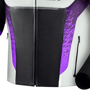 Chaqueta de Cuero para Motociclista, en Negro con Protección Corporal en Rojo, Chaquetas de Cuero para Carreras de Motos - Product Image 5