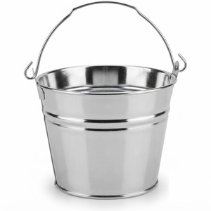 Seau en métal galvanisé miniature en gros avec poignée, petits pots à fleurs en fer pour charbon de bois, seau décoratif de style ferme vintage - Product Image 4