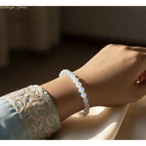 Wholesale Handcrafted Opalite Serenity <b>Bracelet</b> Natural Opalite (Crafted Stone) Beaded <b>Healing</b> Crystals Unique Shape Pattern - Product Image 5
