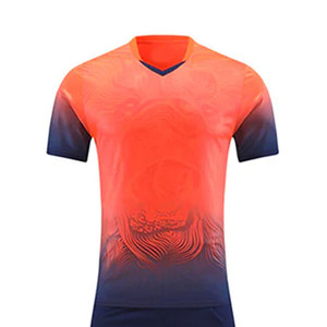 Conjunto de Camiseta de Fútbol Degradada para Hombre, Naranja, Cuello en V, Manga Corta, Poliéster que Absorbe la Humedad, Uniforme Deportivo para Todas las Temporadas - Product Image 5