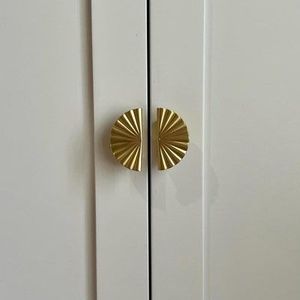 Tiradores de aluminio acanalados plateados de fábrica, modernos tiradores redondos tipo Sunburst para cajones, tiradores de armario de níquel satinado, herrajes para muebles - Product Image 6