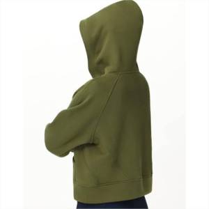 Sweat-shirt à capuche court pour femme, coupe classique, unisexe, en polaire, décontracté, pour l'automne, avec poche - Product Image 4