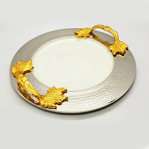 Assiettes de Présentation Métalliques Personnalisées en Gros, Plaqué Or, Vaisselle Décorative pour Mariages et Événements, Prix Fabricant - Product Image 2