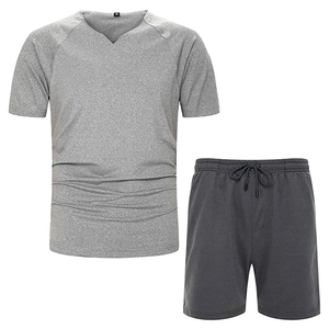 Conjunto de Verano para Hombre con Logotipo Personalizado, Transpirable, Informal, de Dos Piezas, Camiseta y Pantalones Cortos, Venta al Por Mayor - Product Image 1