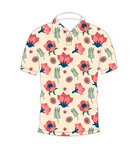 <b>Men</b>’s Beige <b>Pink</b> Floral Print <b>Polo</b> <b>Shirt</b> Short Sleeve Casual Summer Fashion Golf T <b>Shirt</b> - Product Image 1