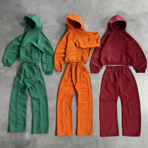 Conjunto Deportivo de Felpa de Algodón Extra Grande OEM para <span class=keywords><strong>Hombre</strong></span> y Mujer, Sudadera con Capucha Holgada, Conjunto de Dos Piezas, Ropa Casual de Calle, Cálida, Suave y Duradera - Product Image 4