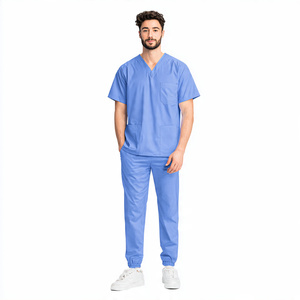 Comfortable Custom Made 100% Cotton Knitted Medical <b>Scrub</b> Suit - Product Image 3